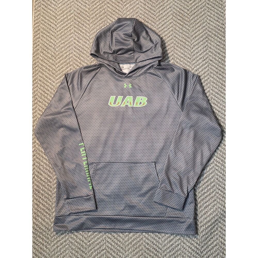 Under Armour Men's Large UAB Blazers Grey Geometric Graphic Hoodie Size LG